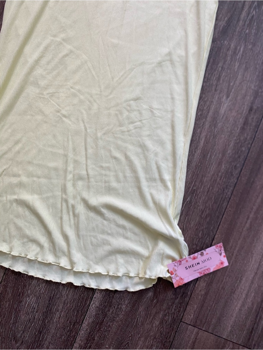 SHEIN Yellow Maxi Ribbed Dress - Picture 2 of 3